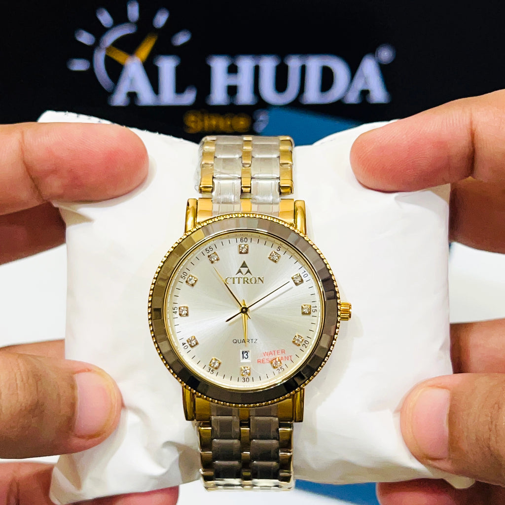 1  | Citron Premium Silver & Gold Men's Watch WITH FREE BOX