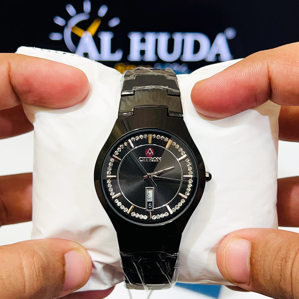 2 | Citron Sleek All-Black Crystal Accent Watch WITH FREE BOX