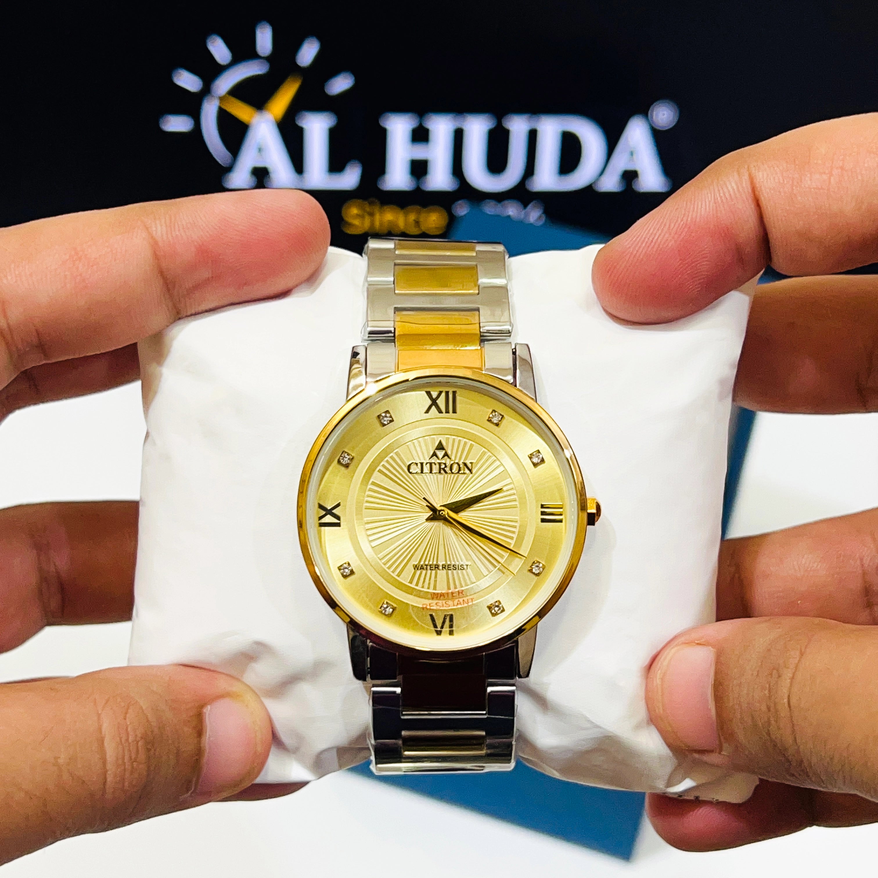 3 | CITRON Classic Silver-Gold Dial Watch WITH FREE BOX