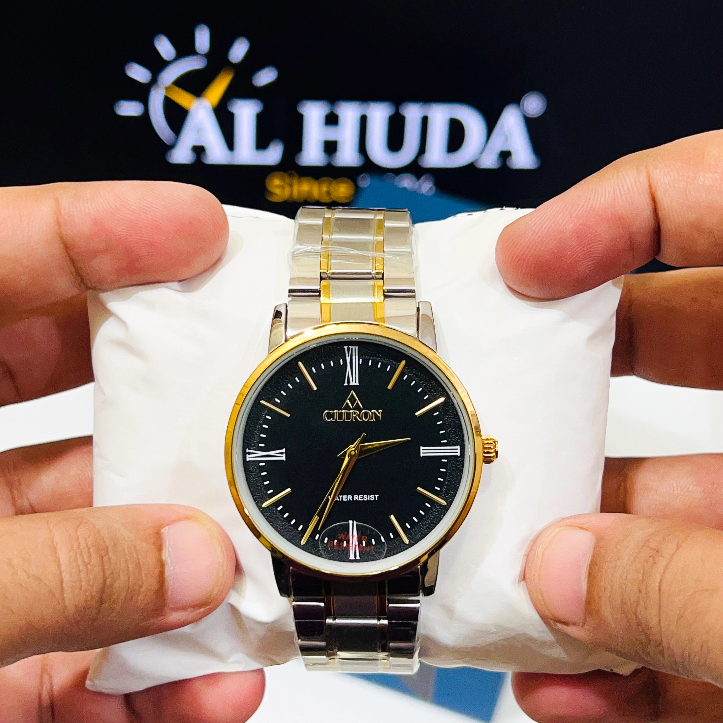 4 | CITRON Classic Silver-Gold, Black Dial Watch WITH FREE BOX